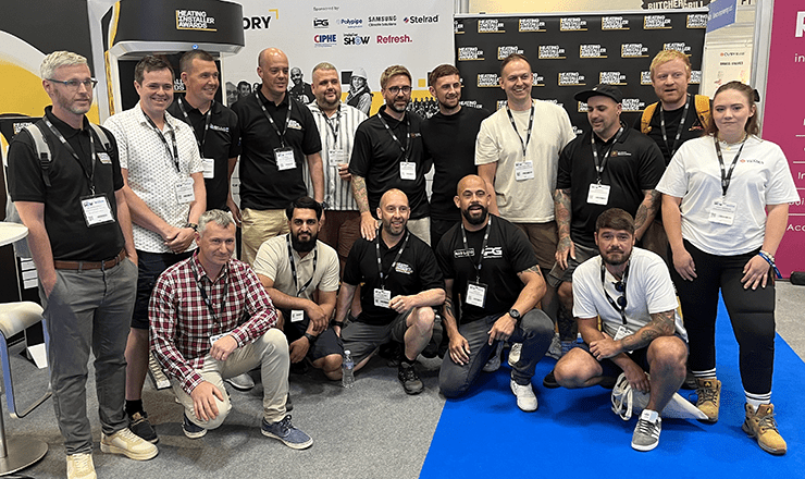 A line of of installers who are regional winners and finalists in the Heating Installer Awards 2025